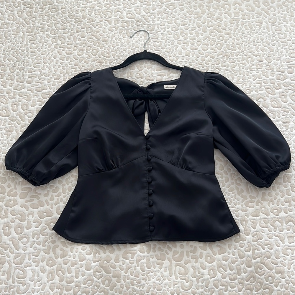 Silk Puff Sleeve Blouse